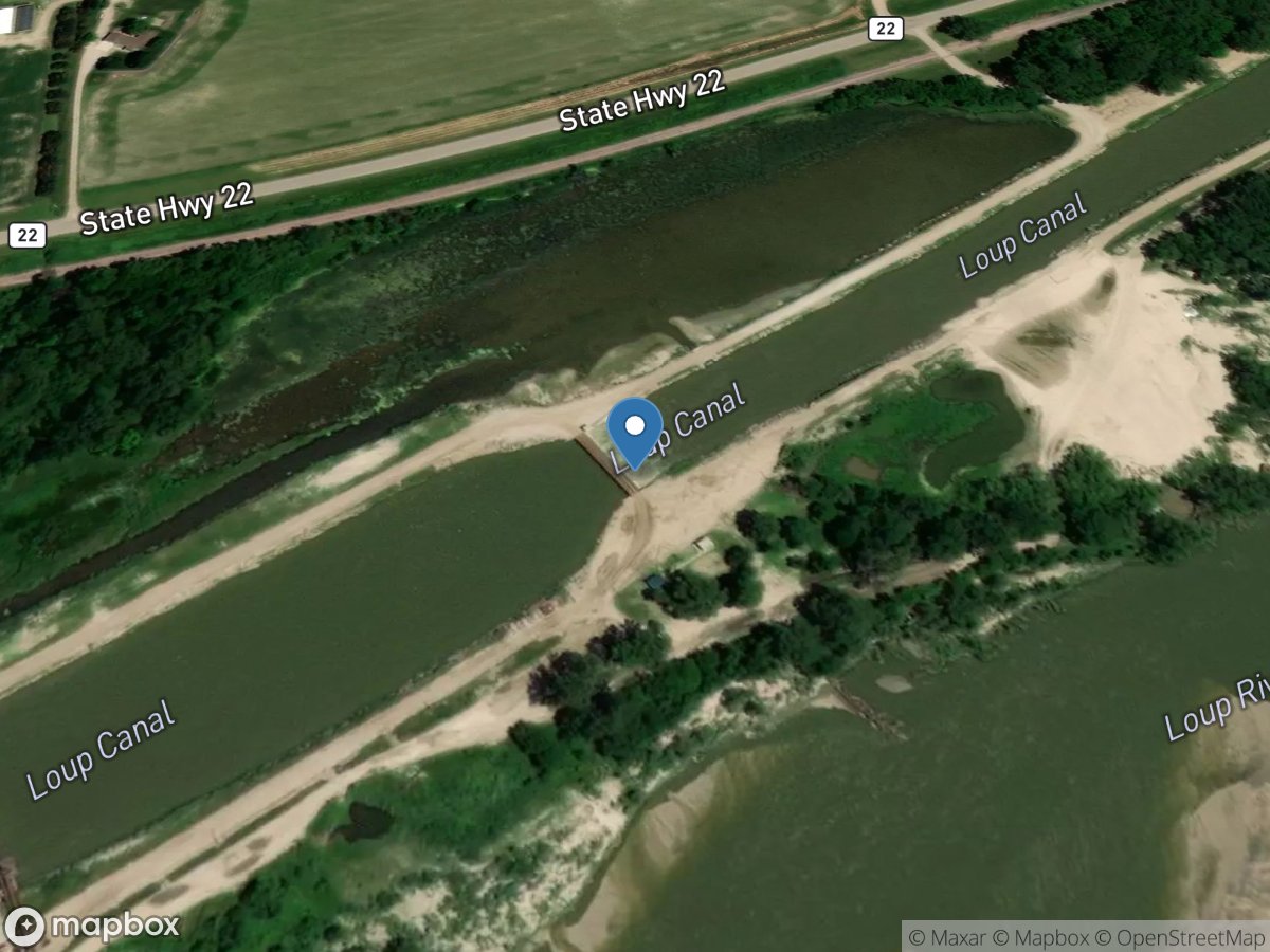 Loup River Power Canal near Genoa, Nebr. location