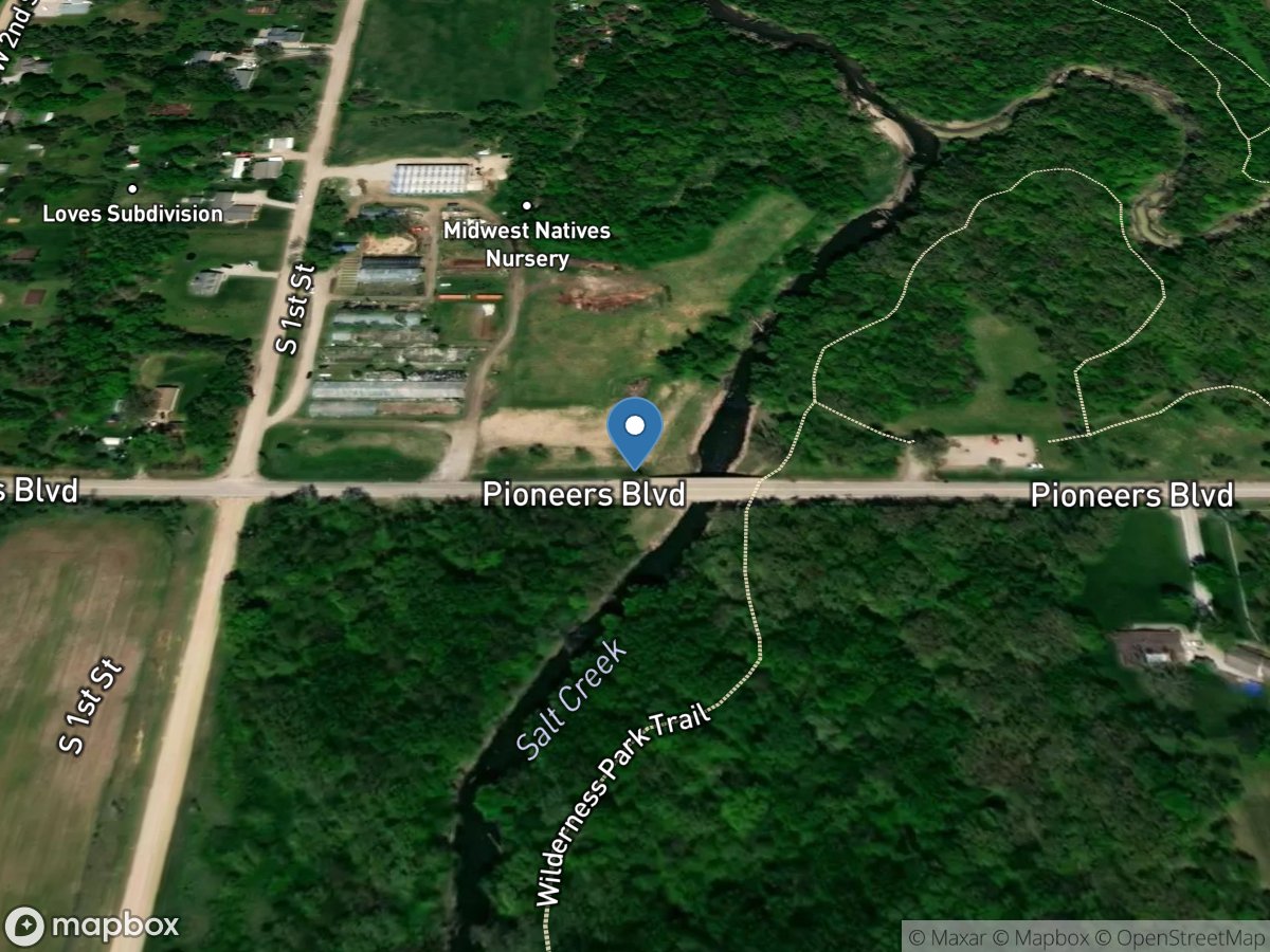 Salt Creek at Pioneers Boulevard at Lincoln, Nebr. location