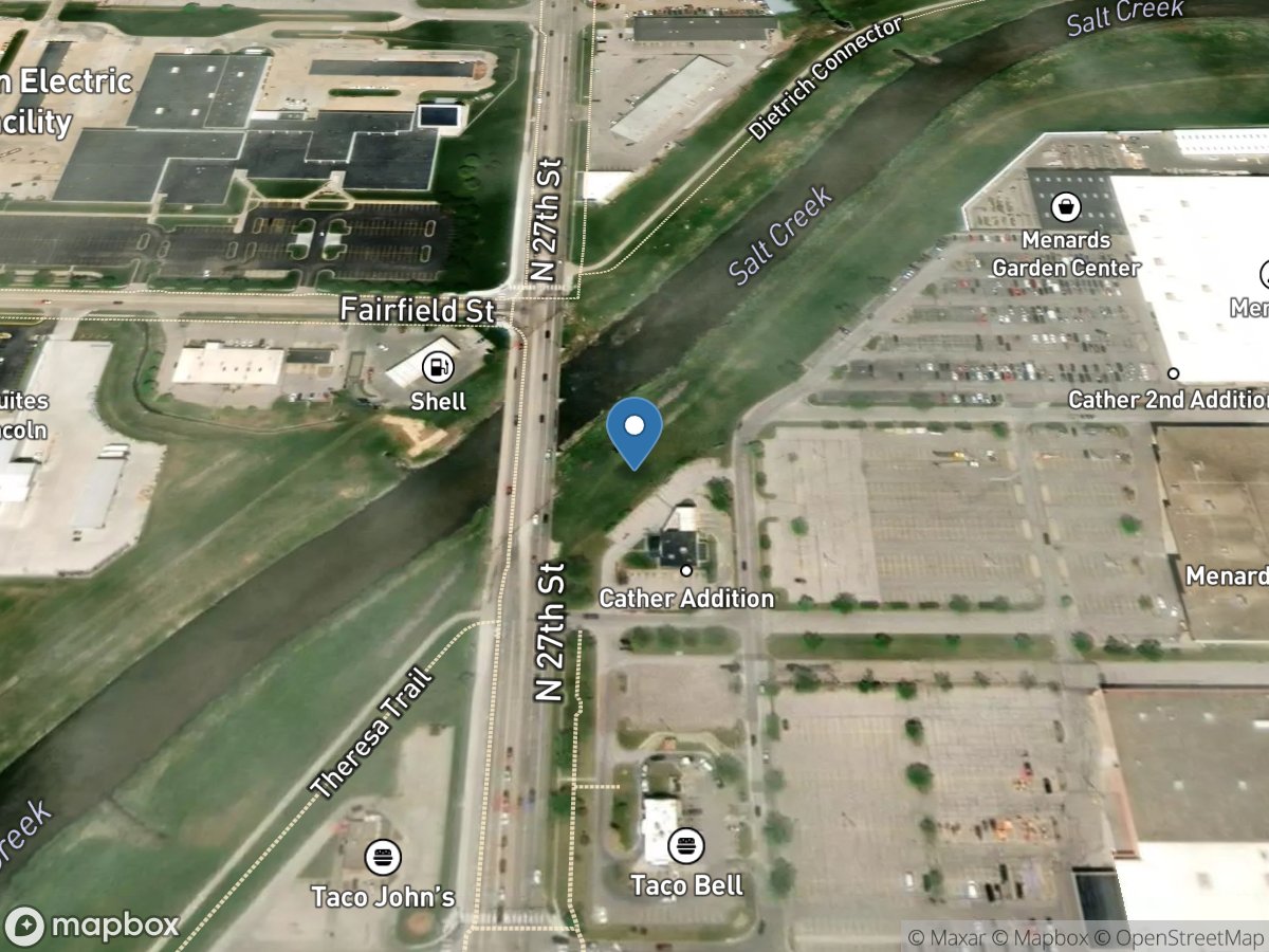 Salt Creek at 27th Street at Lincoln, Nebr. location