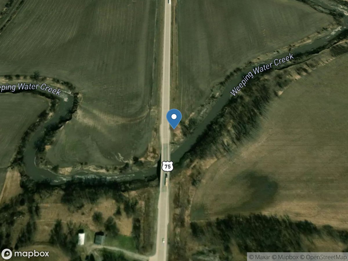 Weeping Water Creek at Union, Nebr. location