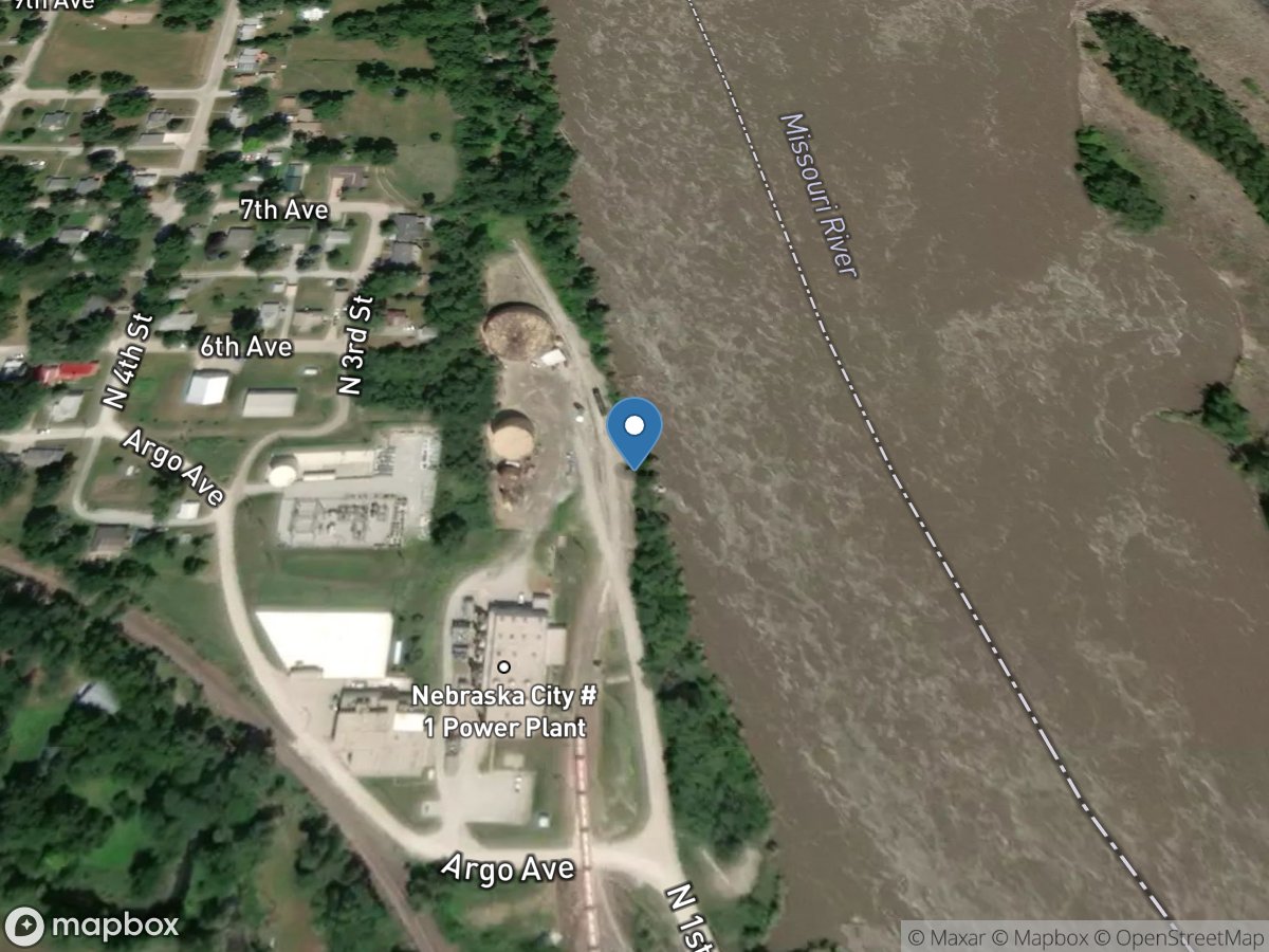 Missouri River at Nebraska City, NE location