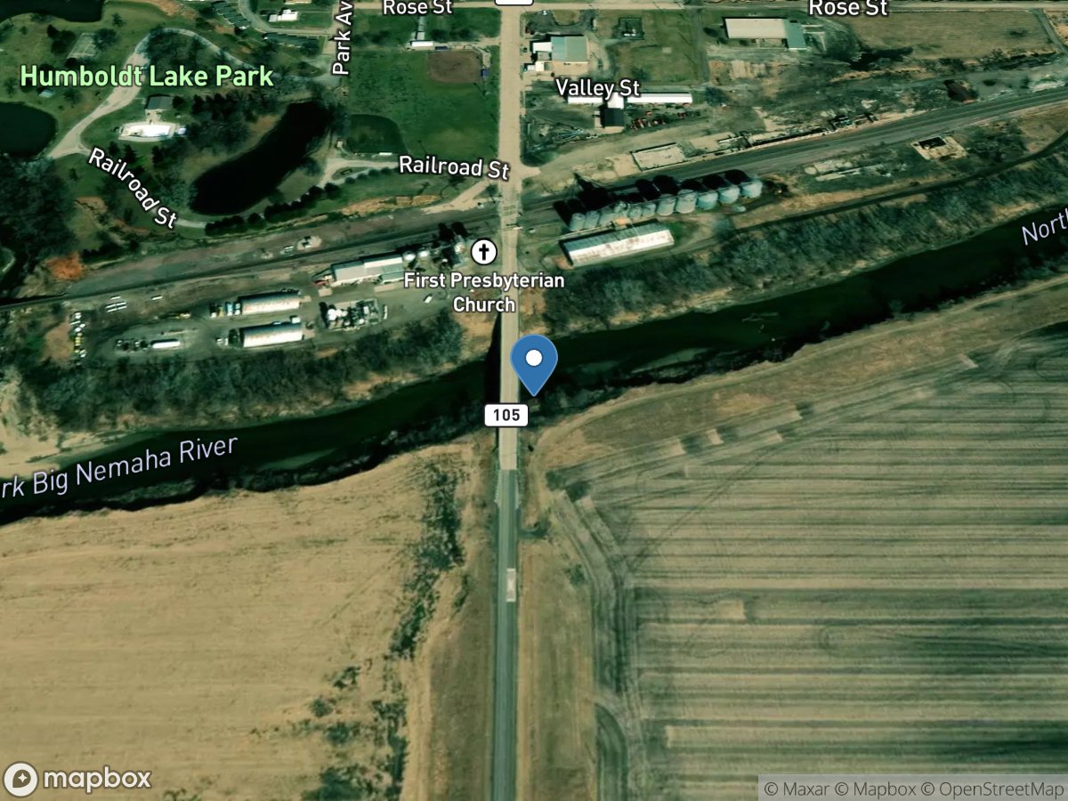 North Fork Big Nemaha River at Humboldt, Nebr. location