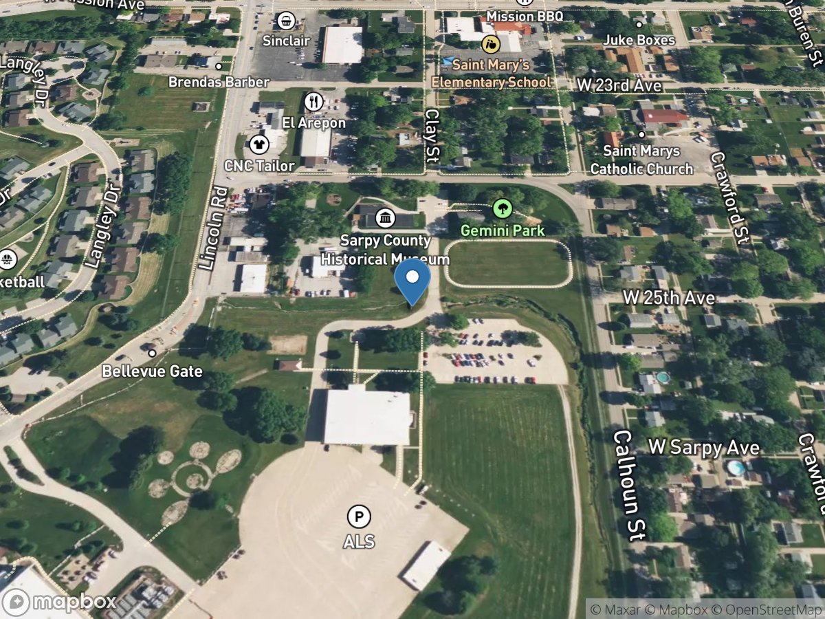 Bellevue Drain at Clay St at Offutt AFB, Nebr. location