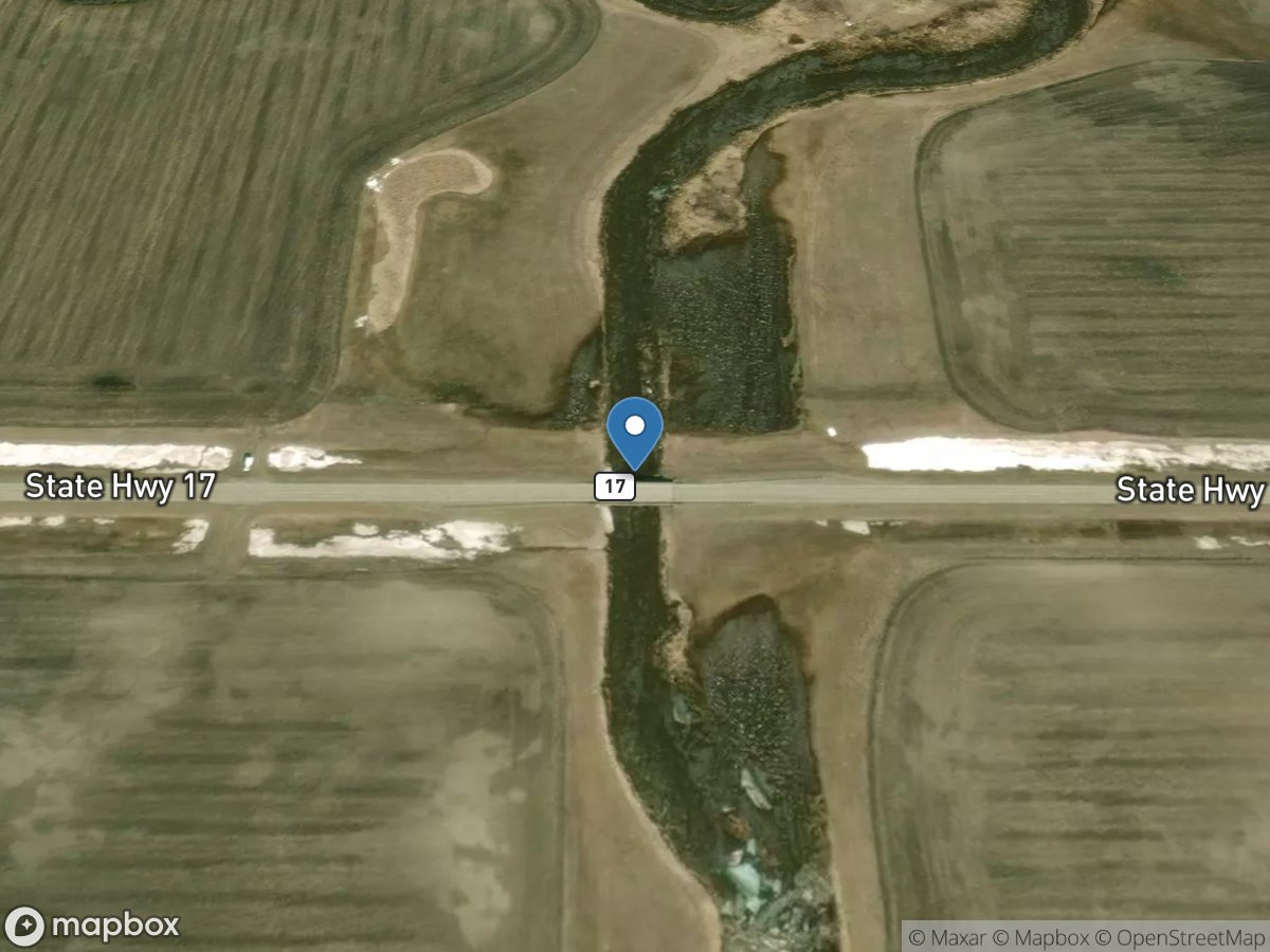 Mauvais Coulee at Highway 17 near Cando, ND location