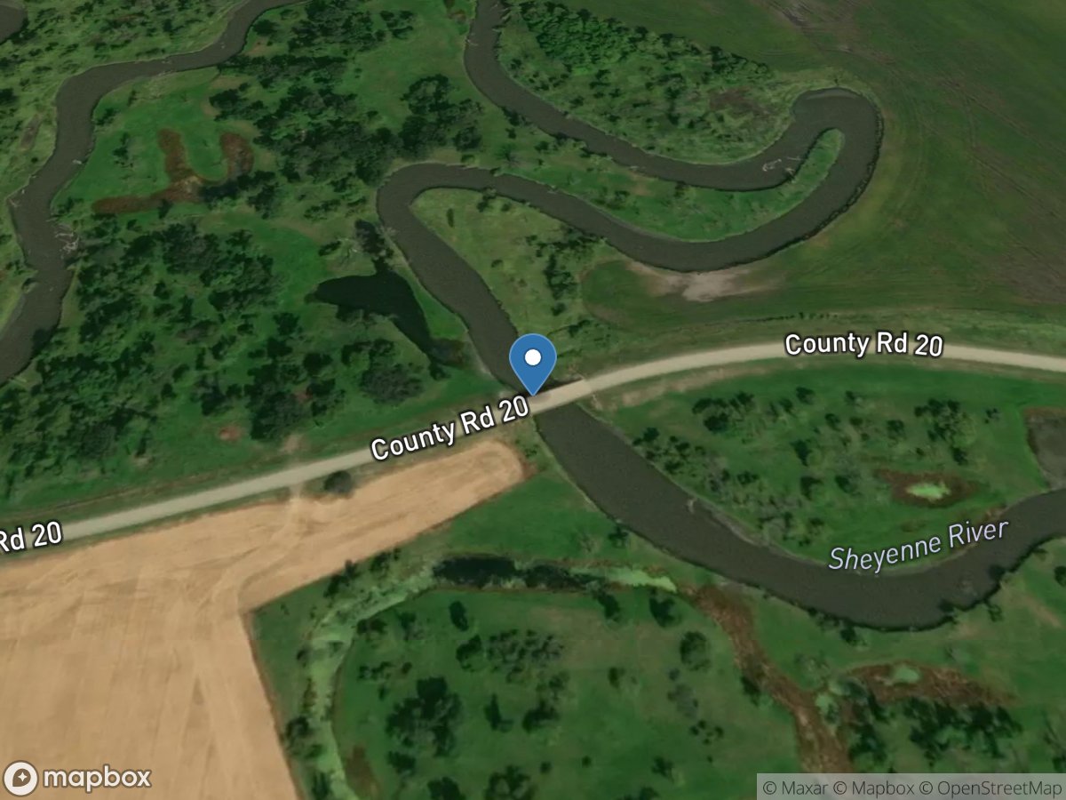 Sheyenne River at CO Road 20 Nr. Kloten, ND location