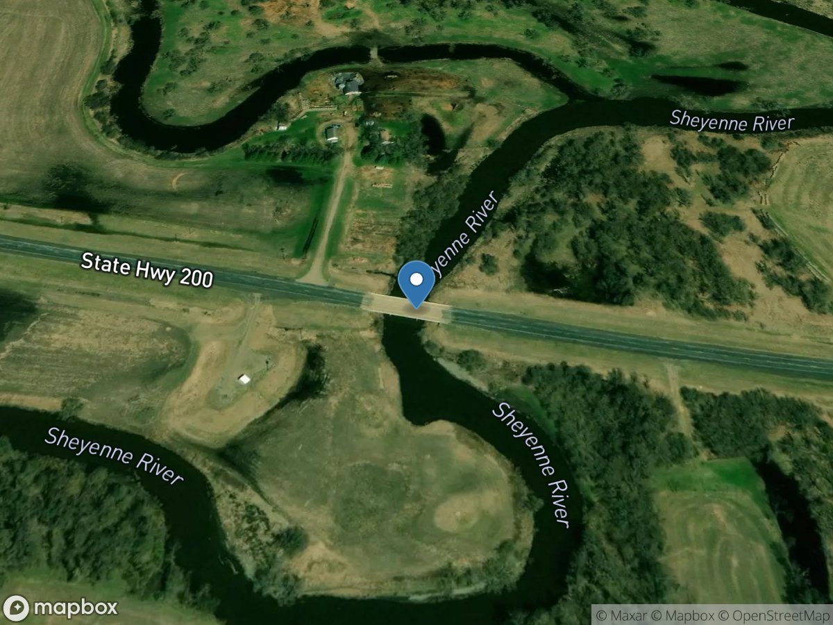 Sheyenne River on Highway 200 near Cooperstown, ND location