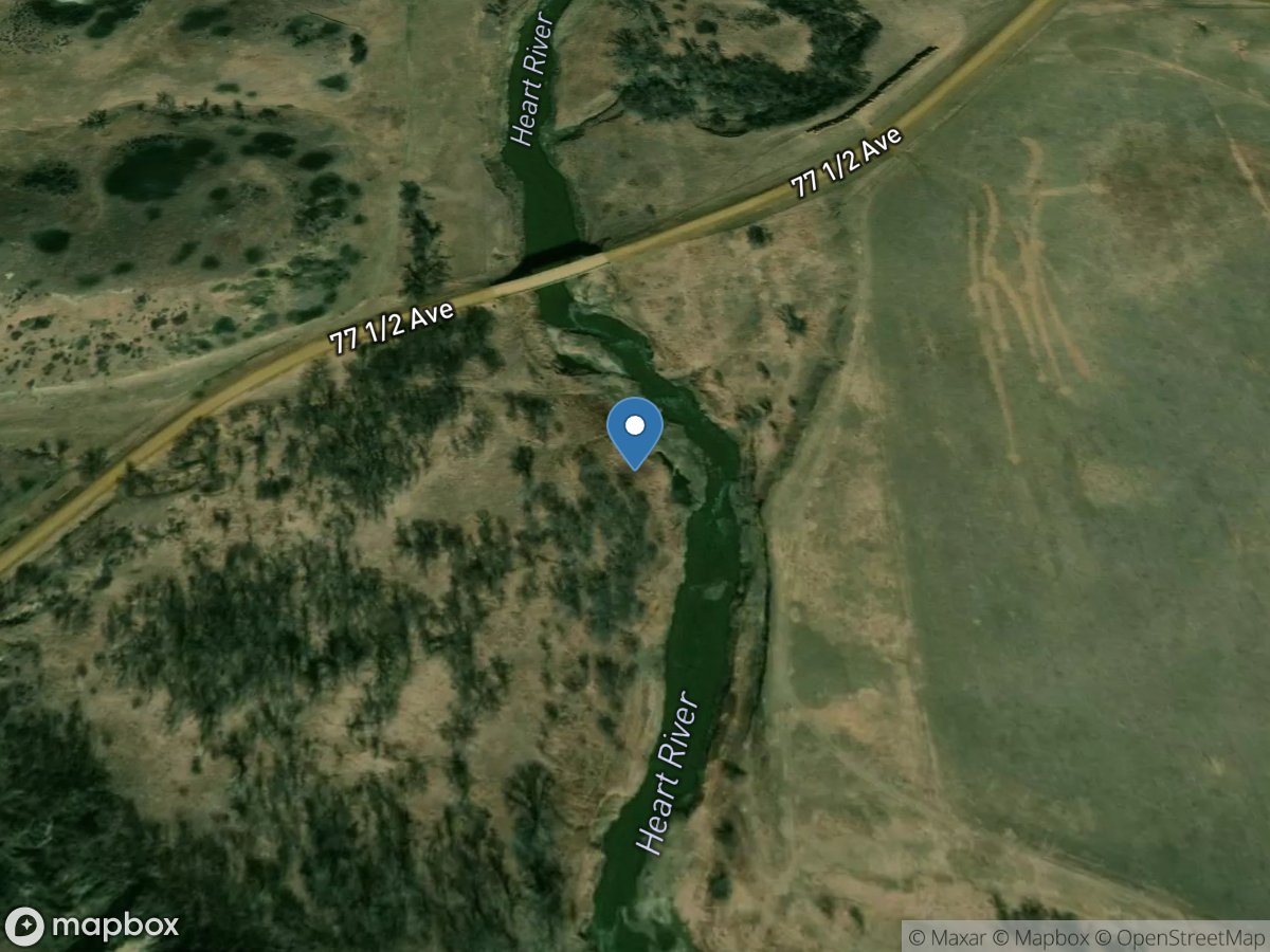 Heart River above Lake Tschida near Glen Ullin, ND location