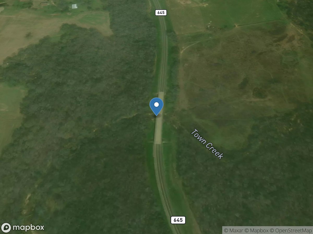 Town Creek at FM 645 near Palestine, TX location