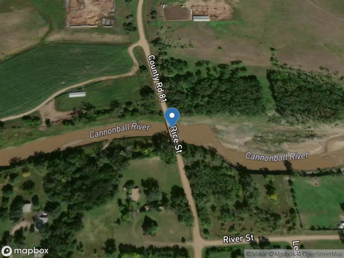 Cannonball River at Solen, ND location