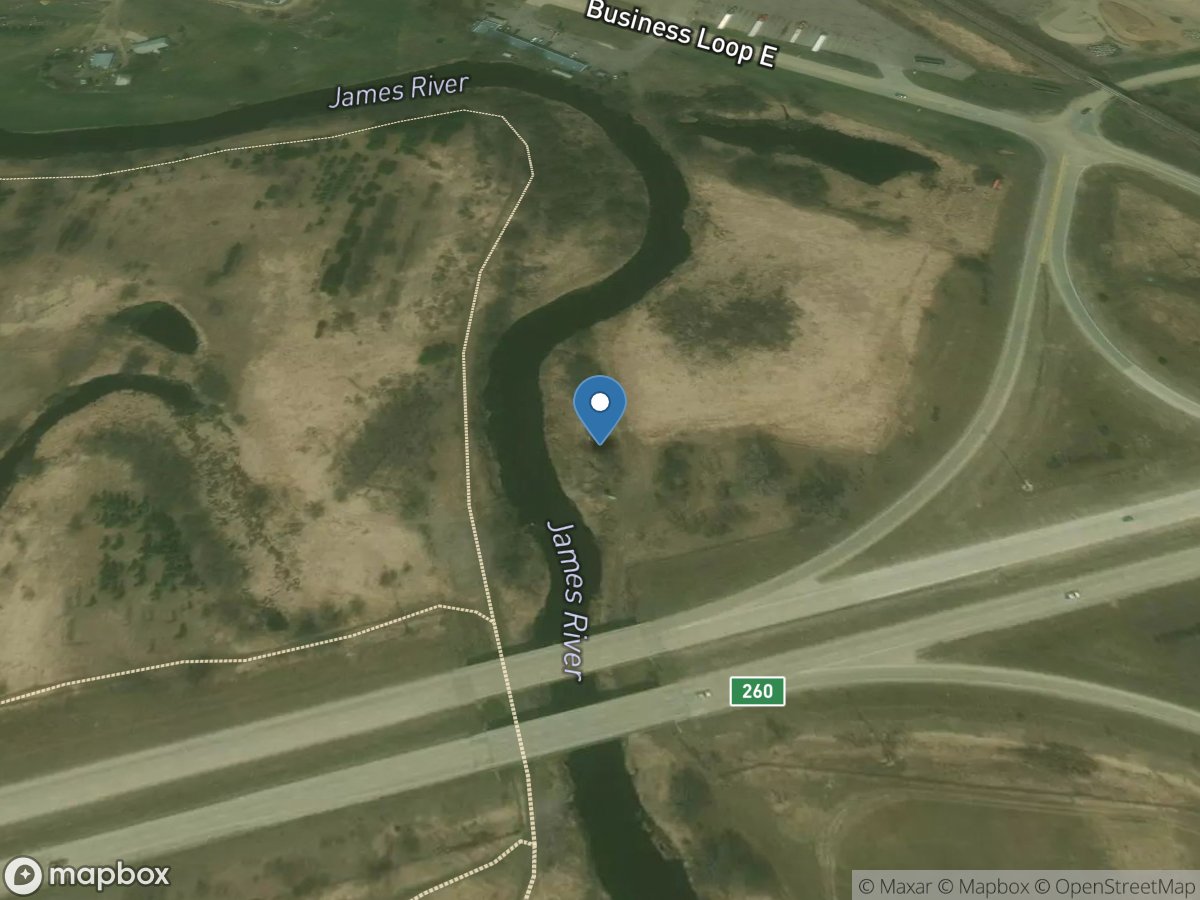 James River at Jamestown, ND location