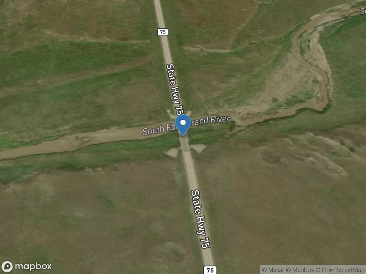 South Fork Grand River near Cash,SD location