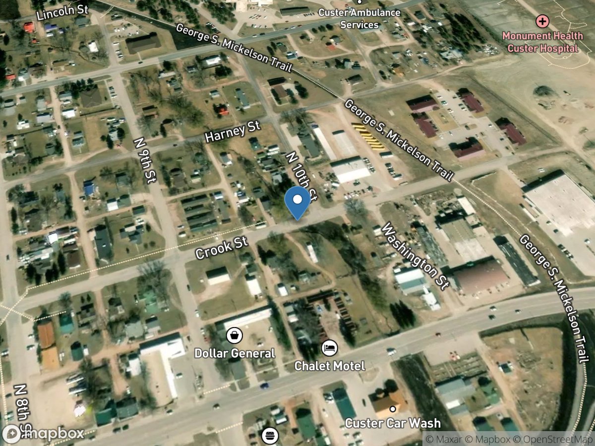 Laughing Water Creek at Custer, SD location