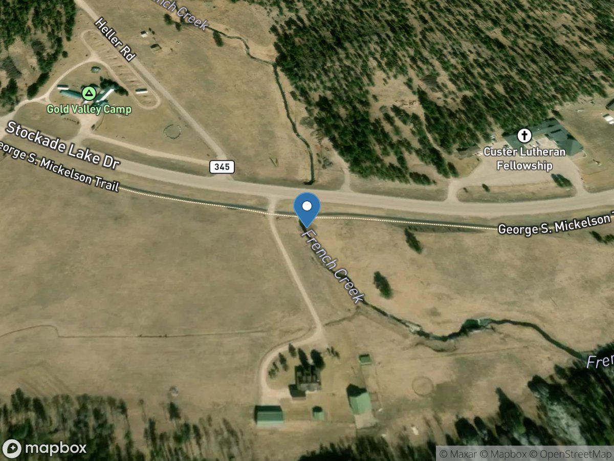 French Creek above Stockade Lake near Custer, SD location