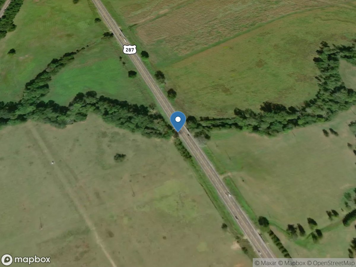 Hurricane Bayou at US-287 near Crockett, TX location