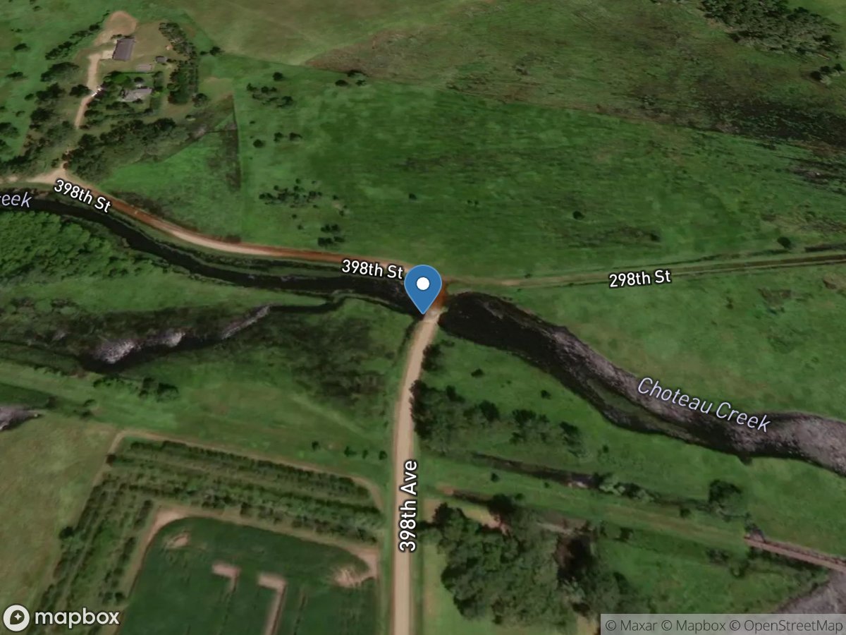 Choteau Creek above  Dante, SD location