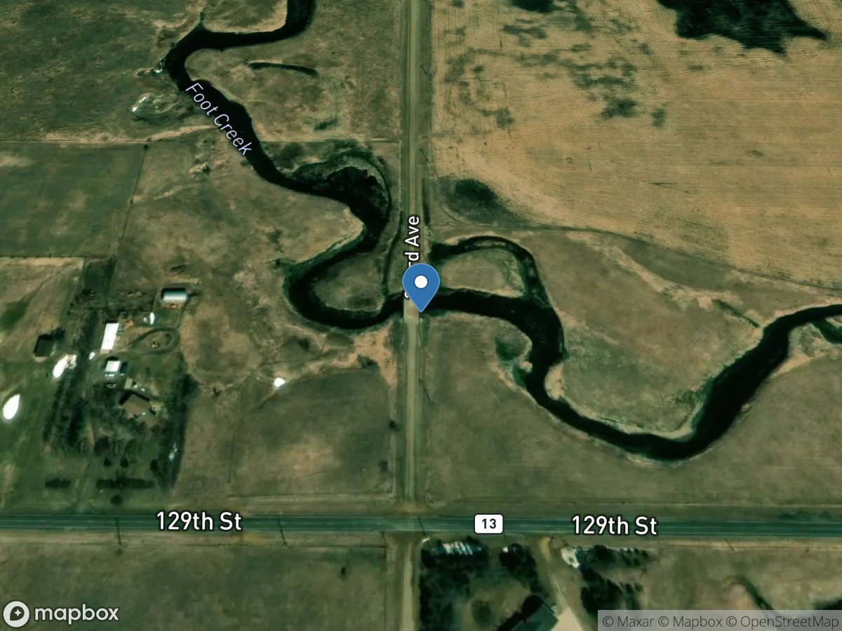 Foot Creek near Aberdeen, SD location