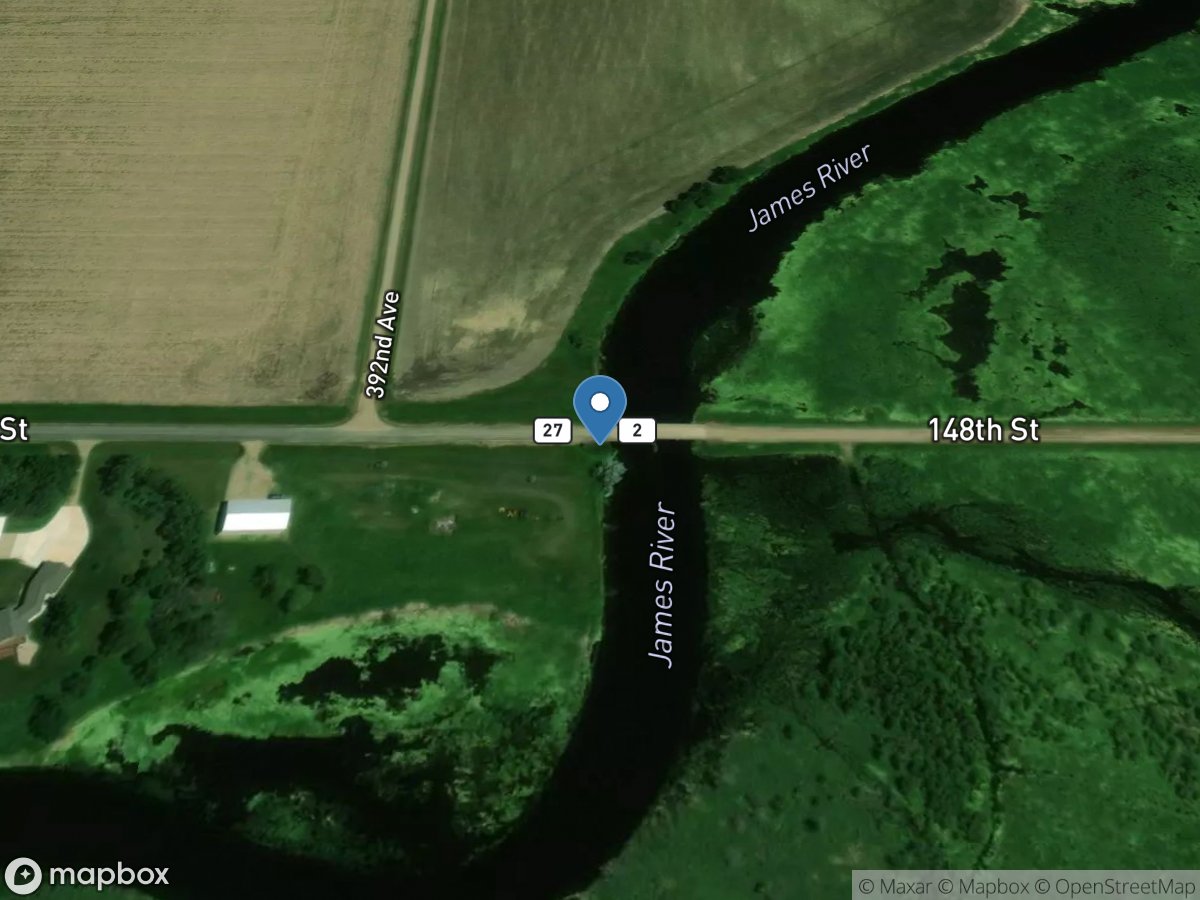 James River near Stratford,SD location