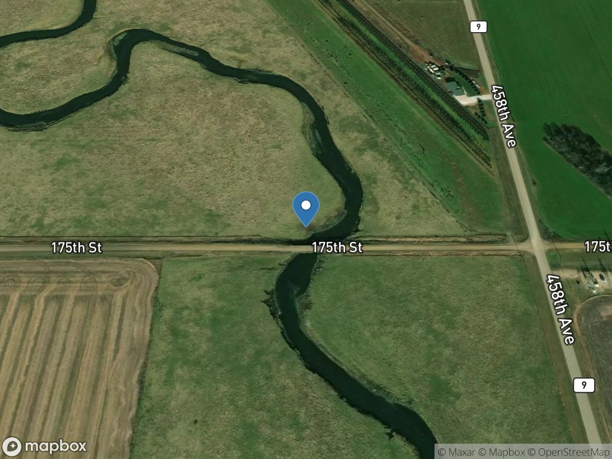 Big Sioux River below Watertown, SD location