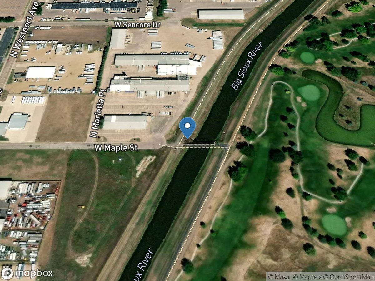 Big Sioux River below Diversion at Sioux Falls, SD location