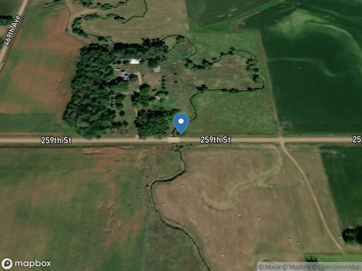 Willow Creek near Crooks, SD location