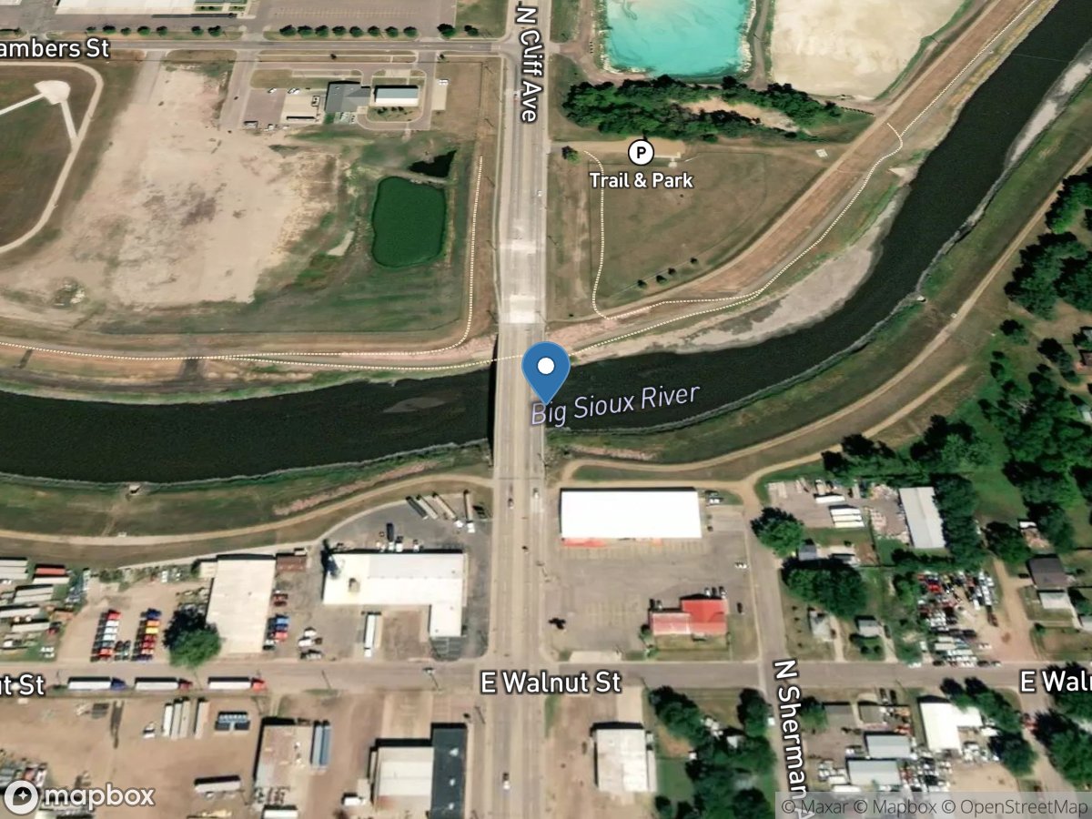 Big Sioux River at North Cliff Avenue at Sioux Falls,SD location