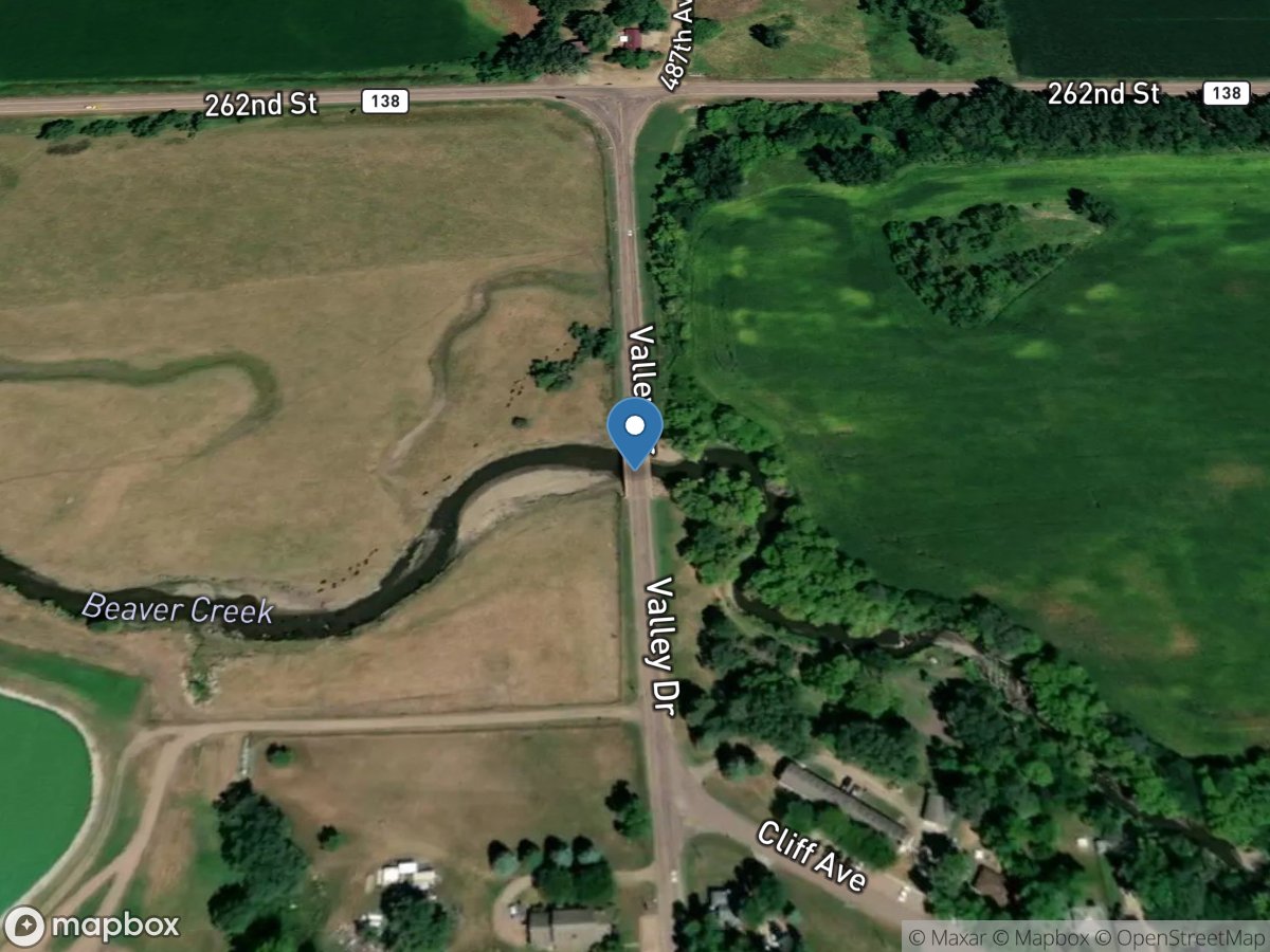 Beaver Creek at Valley Springs, SD location