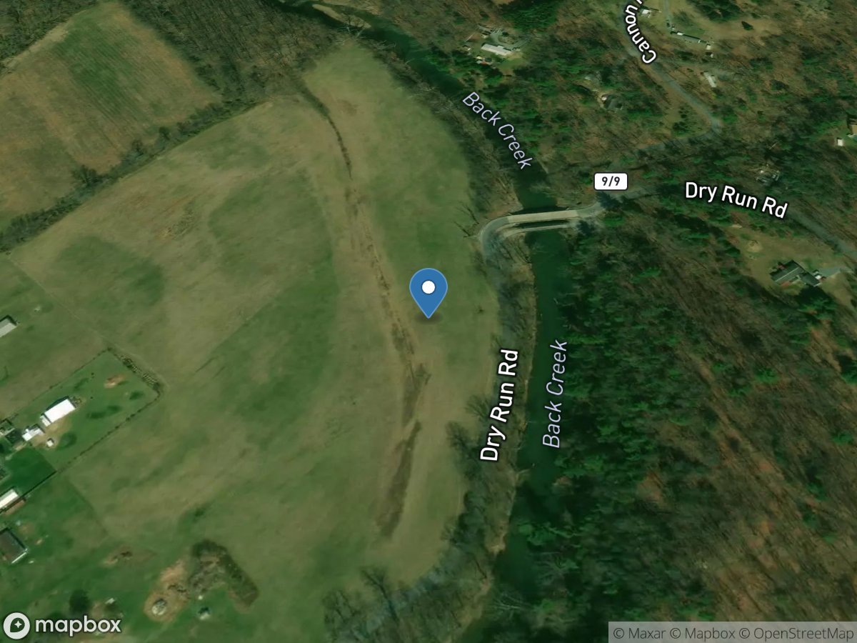 Back Creek near Jones Springs, WV location