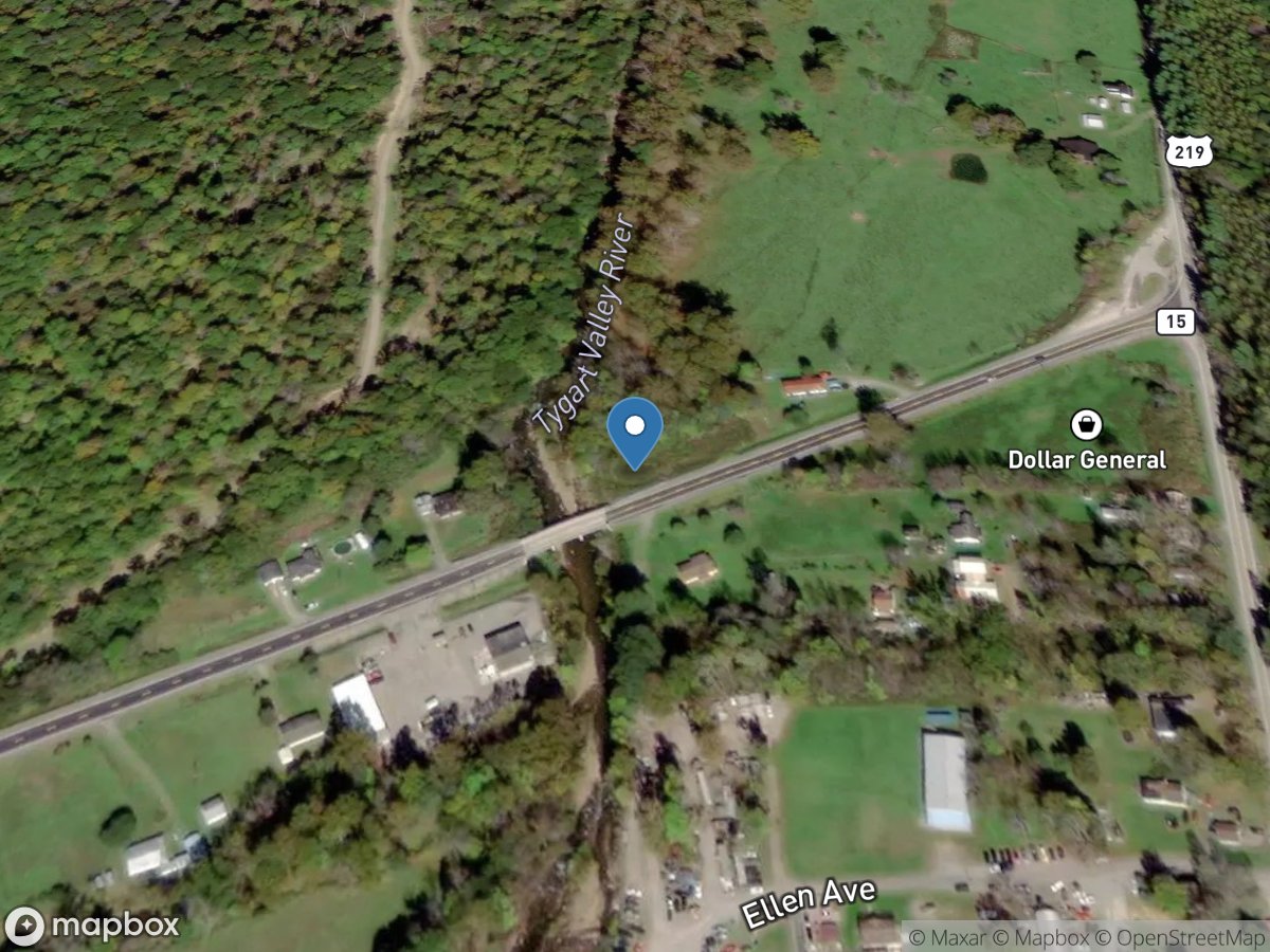 Tygart Valley River at Valley Head, WV location