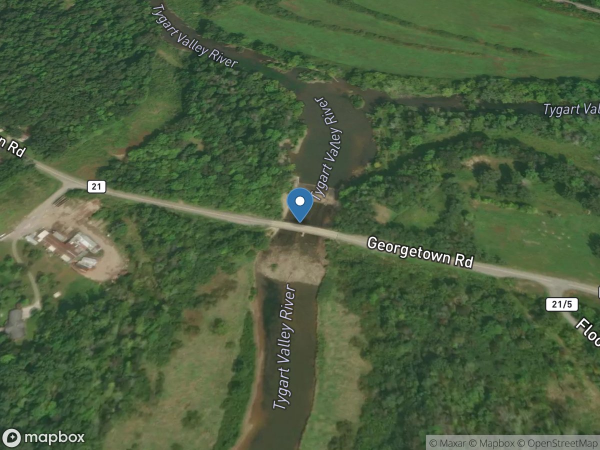 Tygart Valley River Bypass Channel near Elkins, WV location