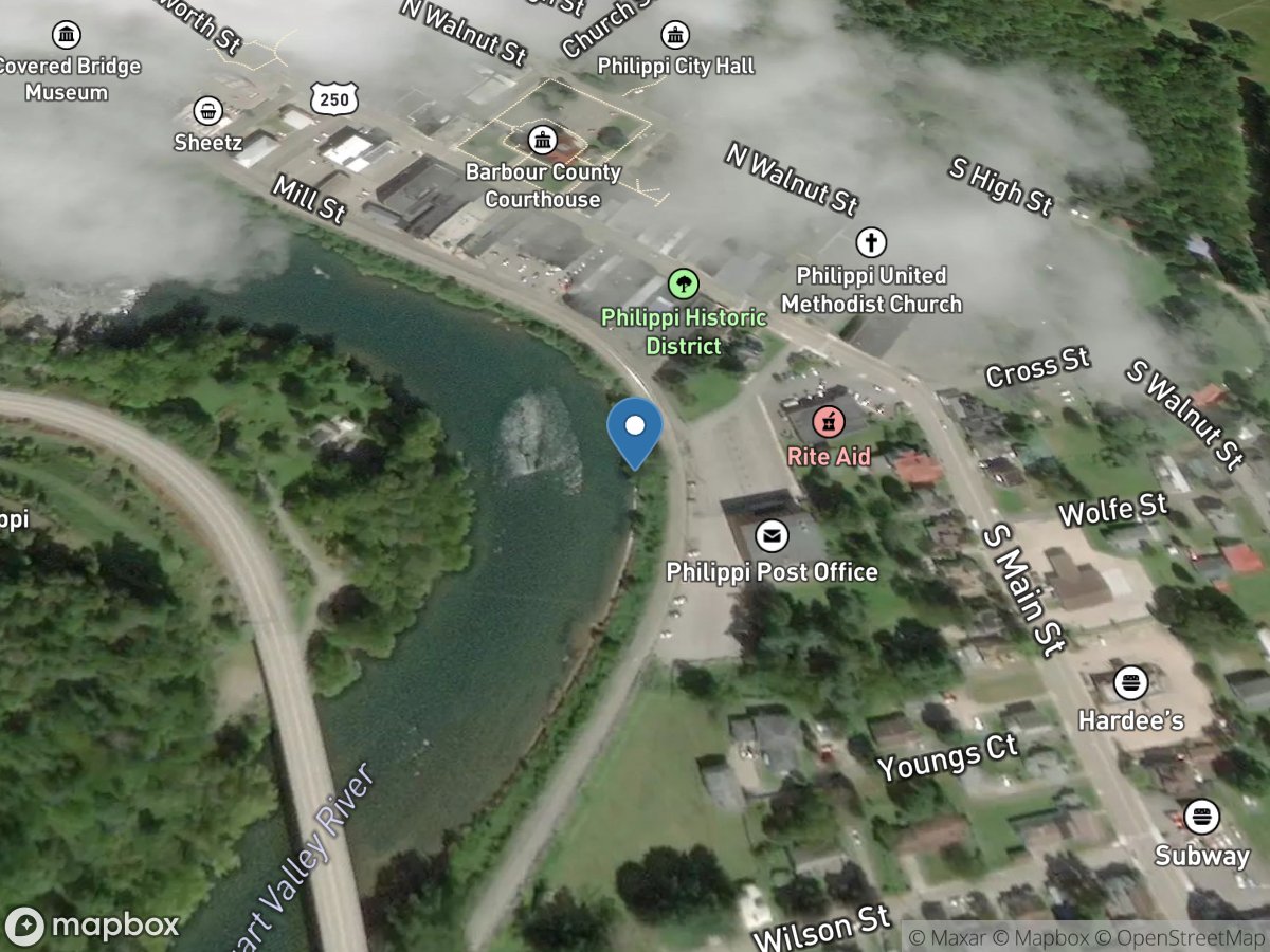 Tygart Valley River at Philippi, WV location