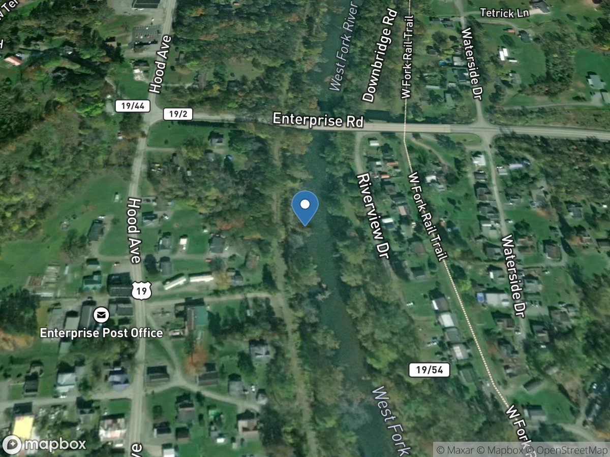 West Fork River at Enterprise, WV location