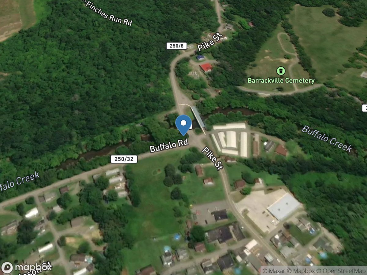 Buffalo Creek at Barrackville, WV location