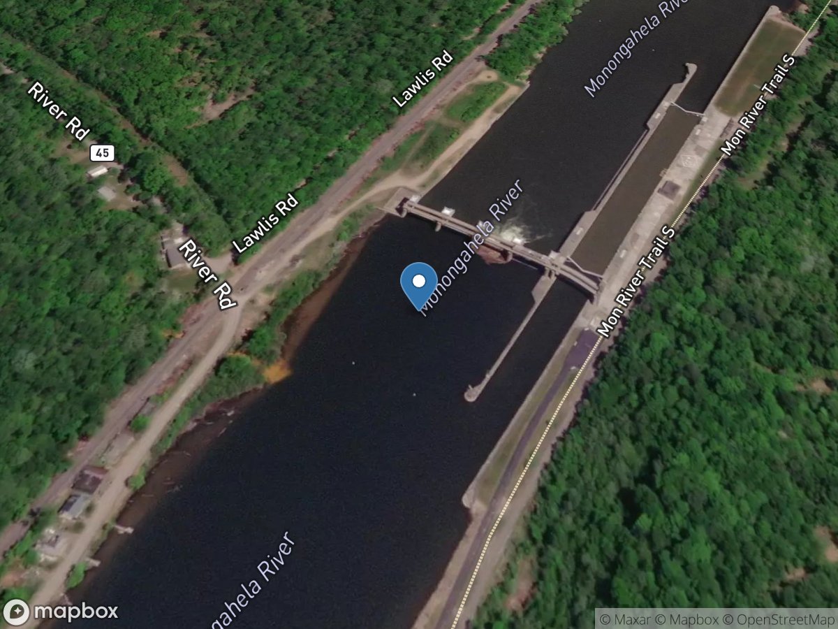 Monongahela River at Opekiska Lock & DAM (upper), WV location