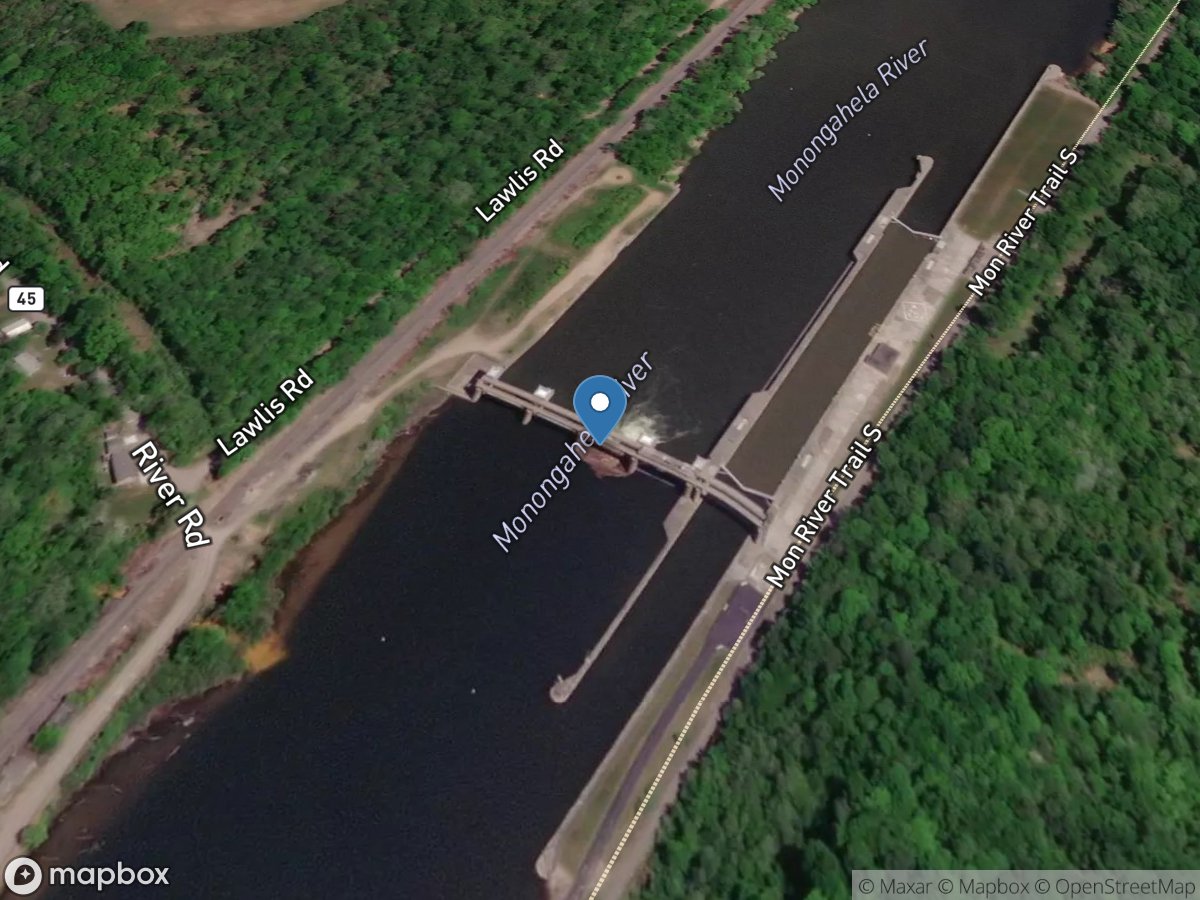 Monongahela River at Opekiska Lock & DAM (lower), WV location