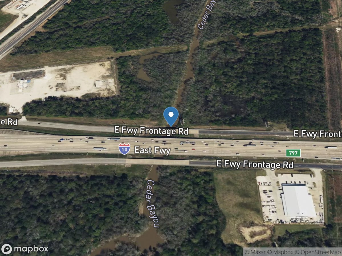 Cedar Bayou at I-10 near Mont Belvieu, TX location