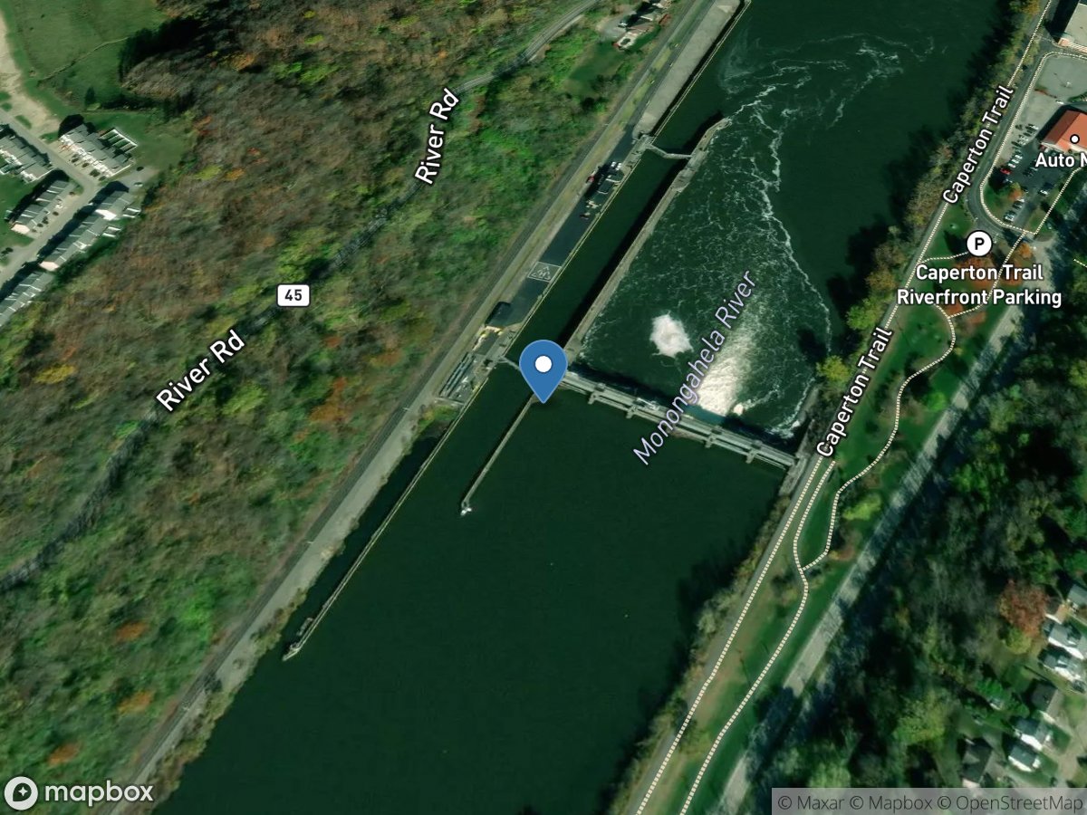 Monongahela River at Morgantown Lock & DAM (upper), WV location