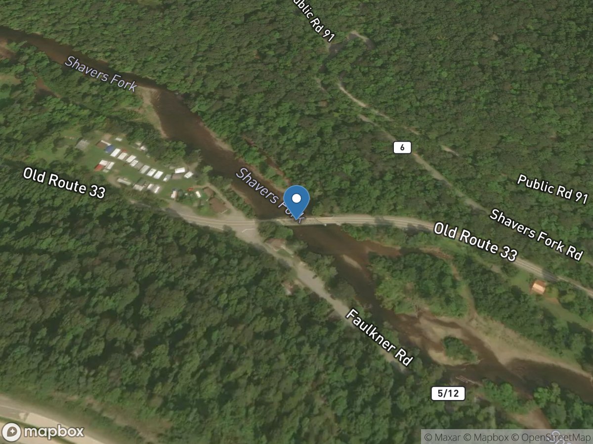 Shavers Fork below Bowden, WV location