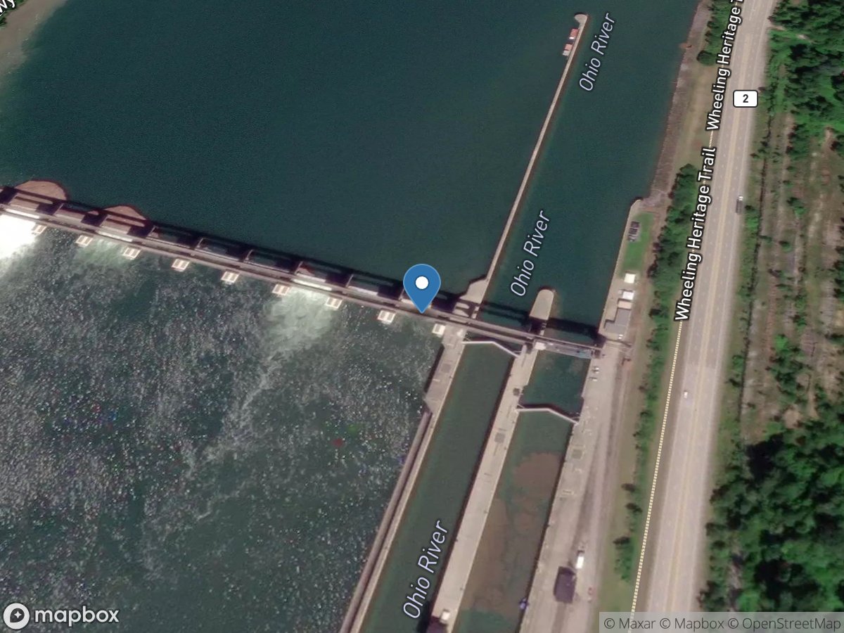 Ohio River at Pike Island Lock & DAM (lower), WV location