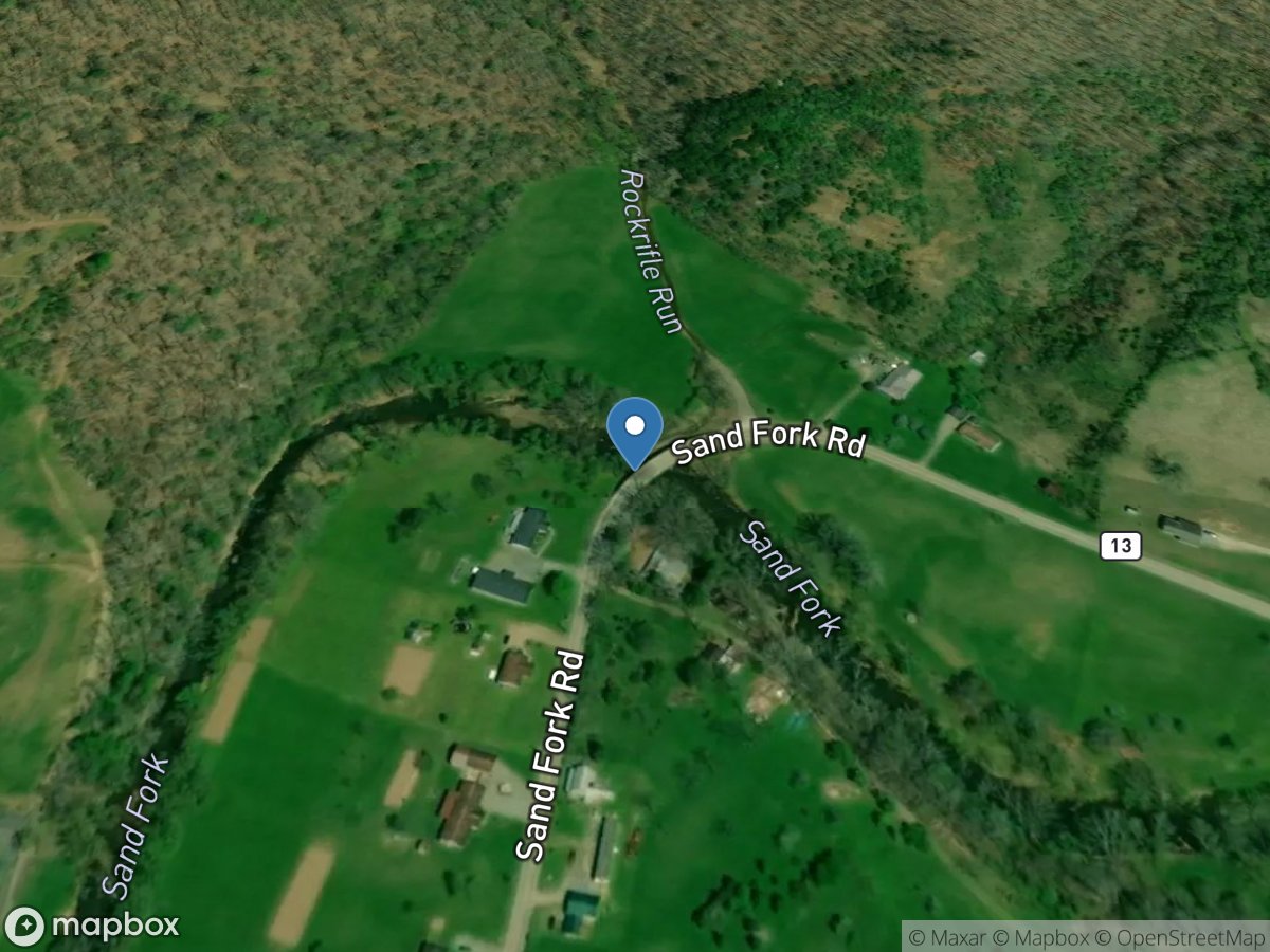 Sand Fork near Glenville, WV location