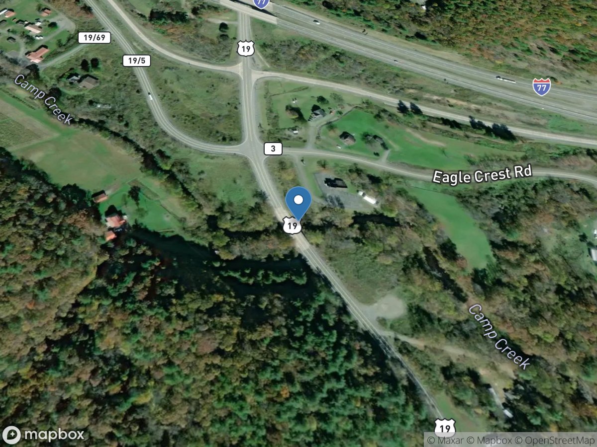 Camp Creek at Highway 19 near Camp Creek, WV location