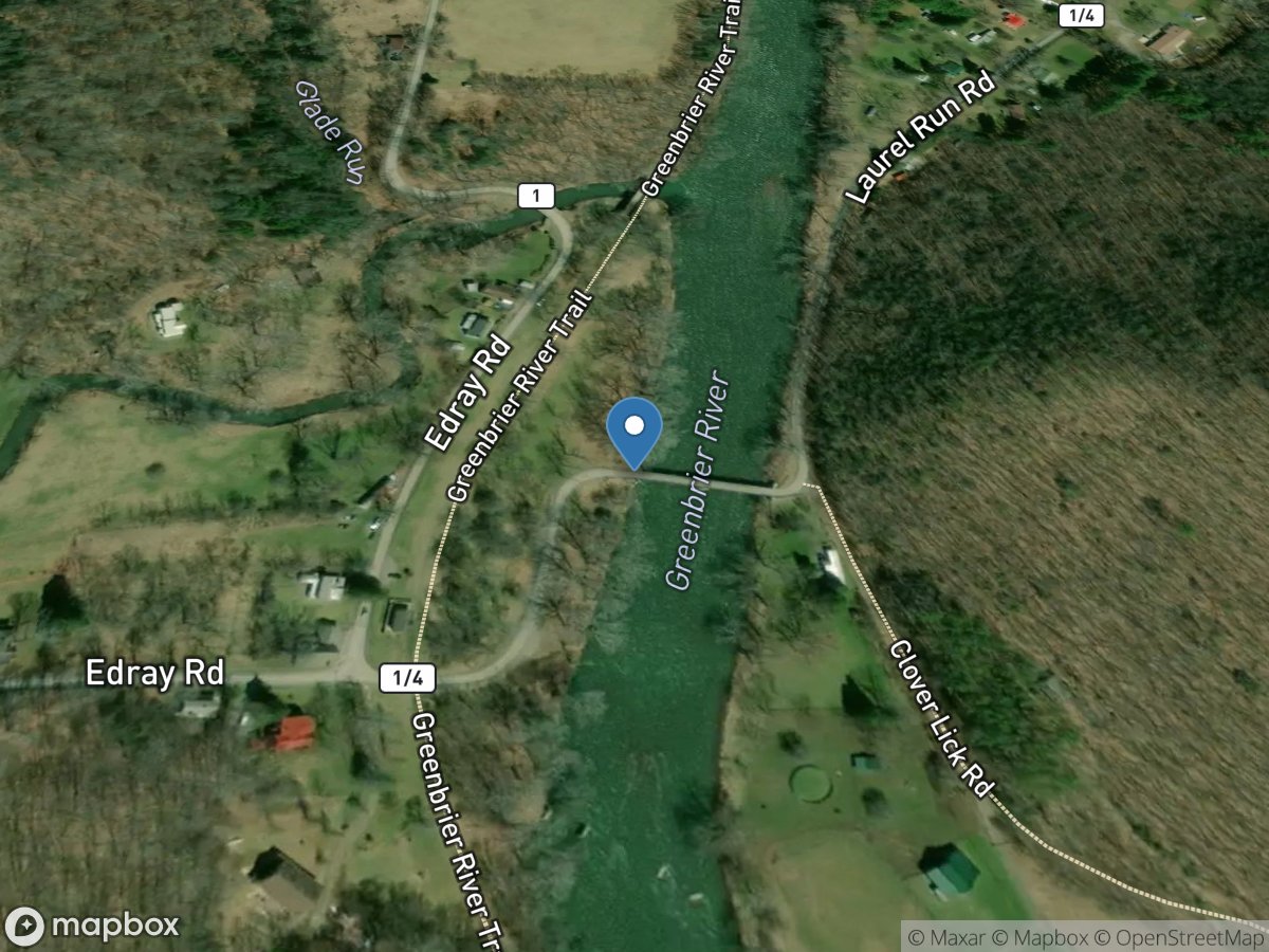 Greenbrier River at Clover Lick, WV location