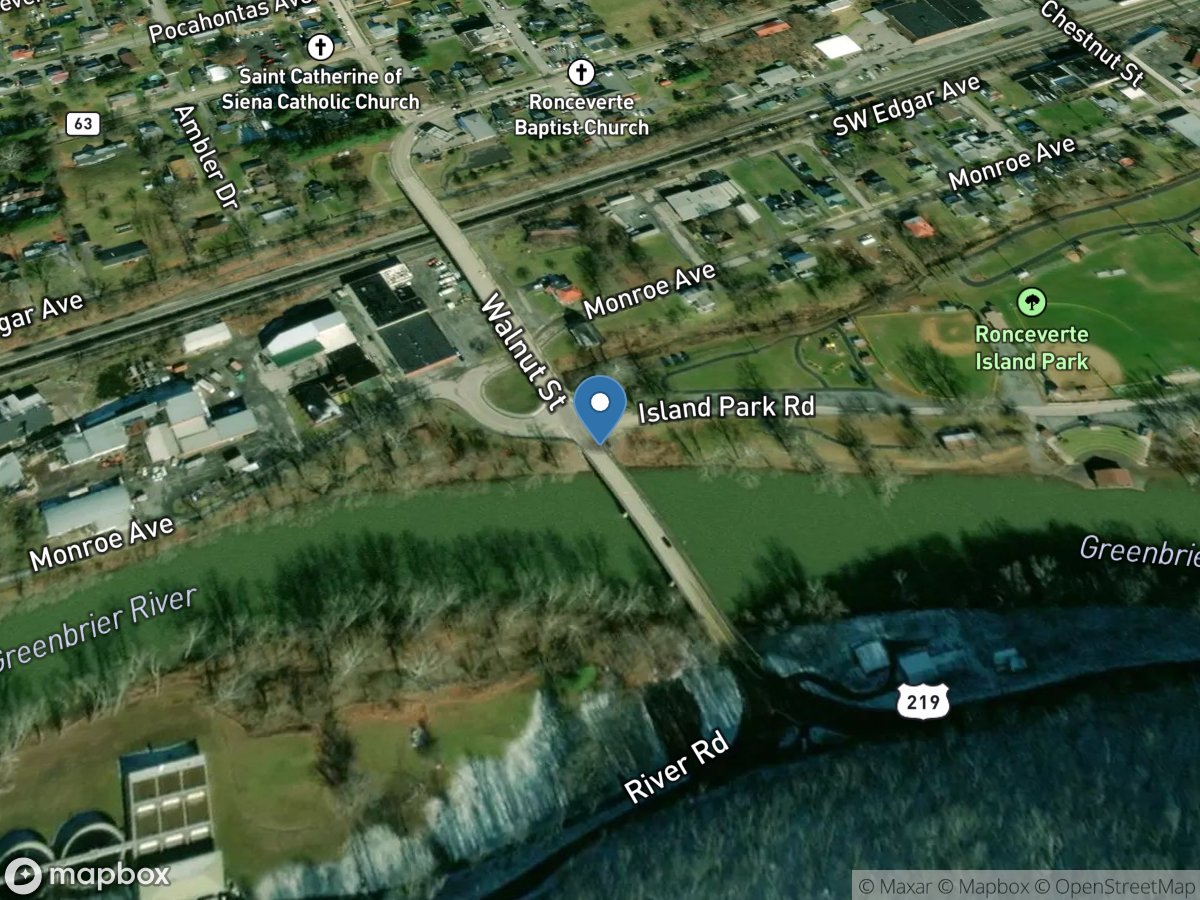 Greenbrier River at Ronceverte, WV location