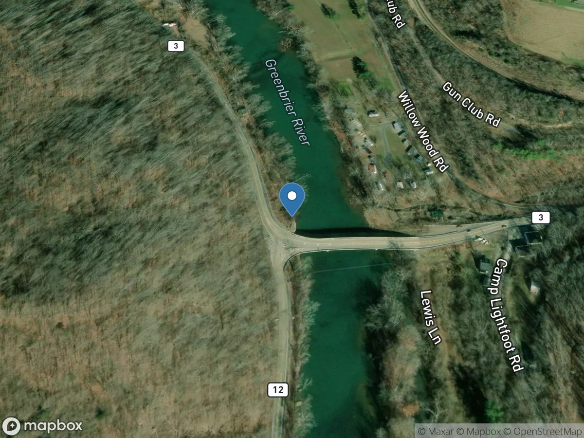 Greenbrier River at Hilldale, WV location