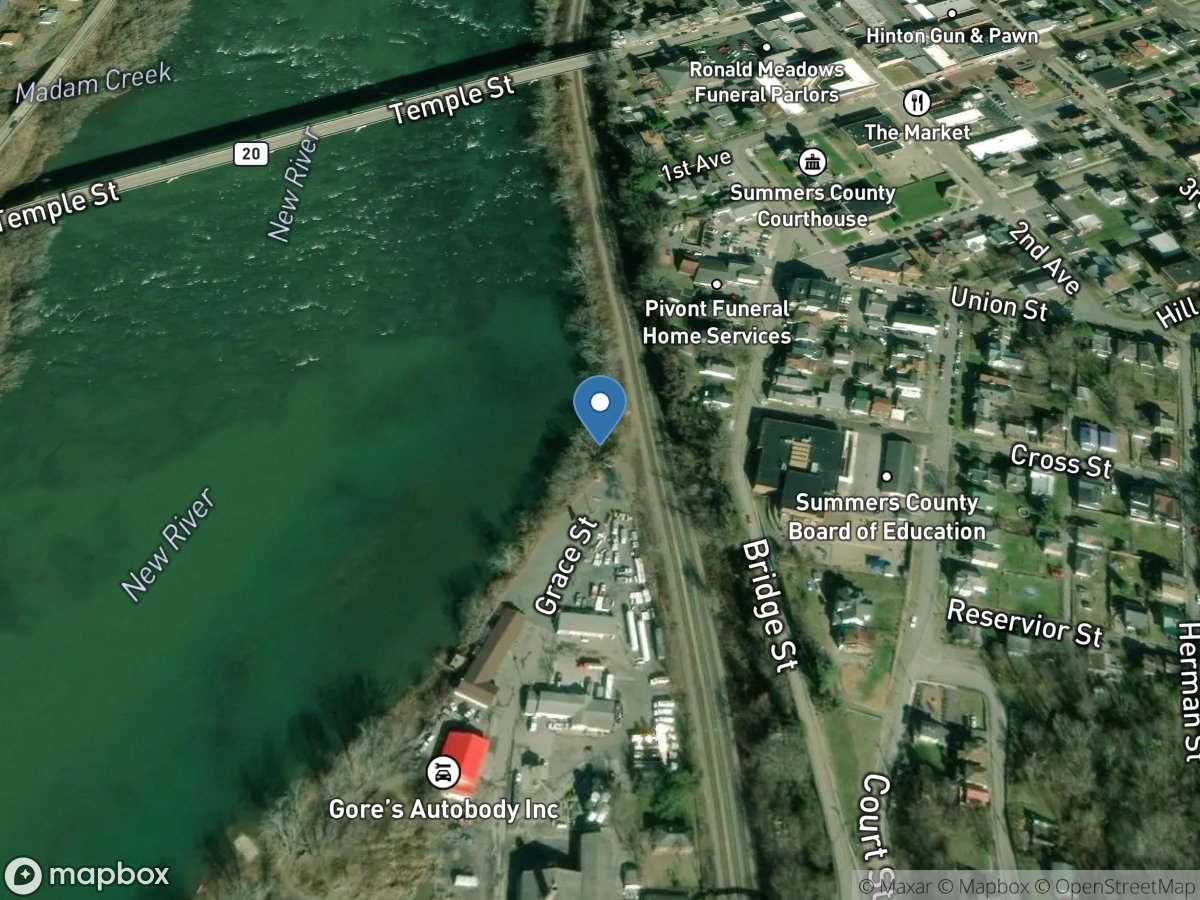 New River at Hinton, WV location