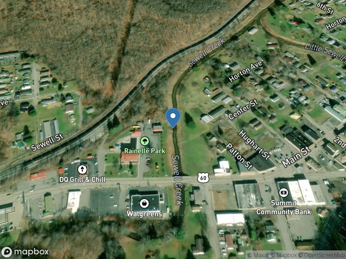 Sewell Creek above Ltl Sewell Creek at Rainelle, WV location