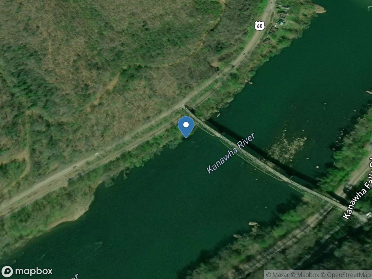 Kanawha River at Kanawha Falls, WV location