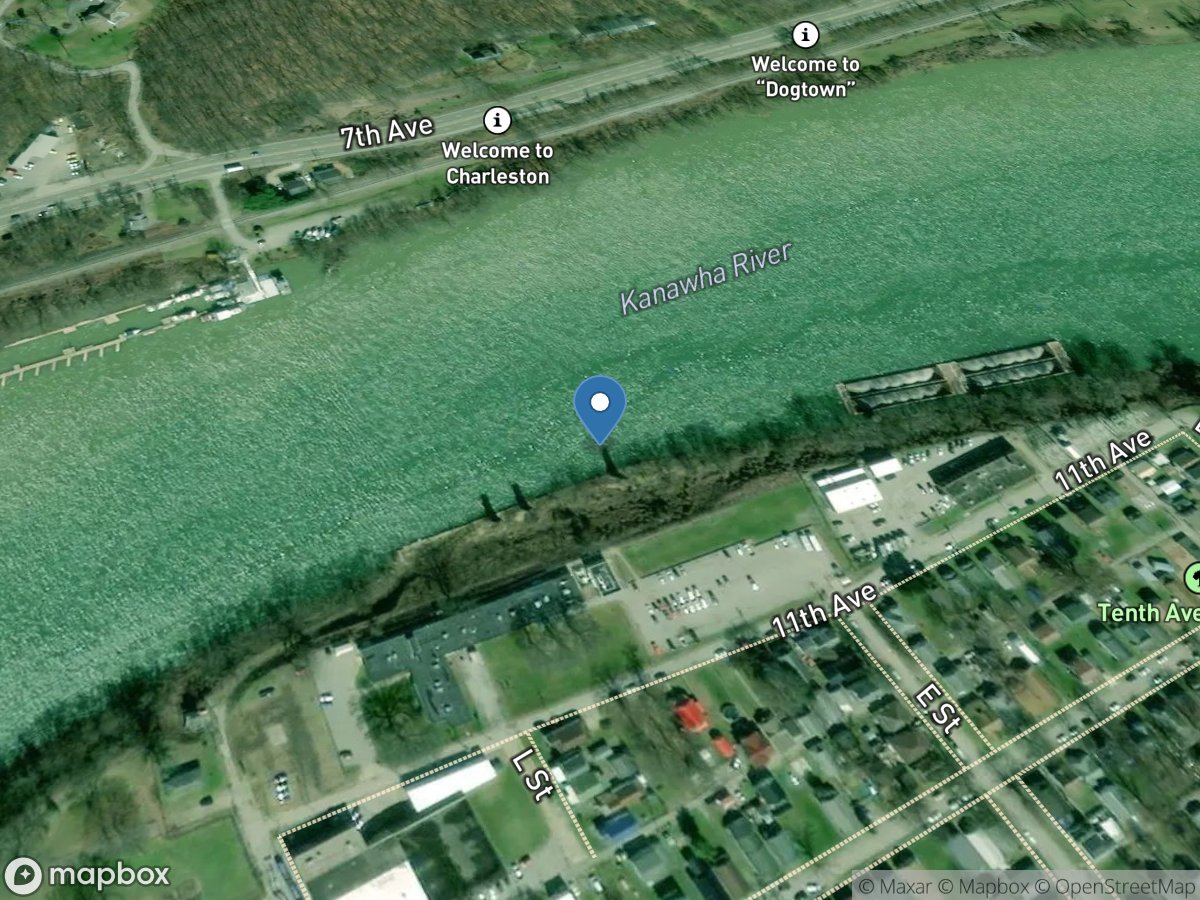 Kanawha River at Charleston, WV location