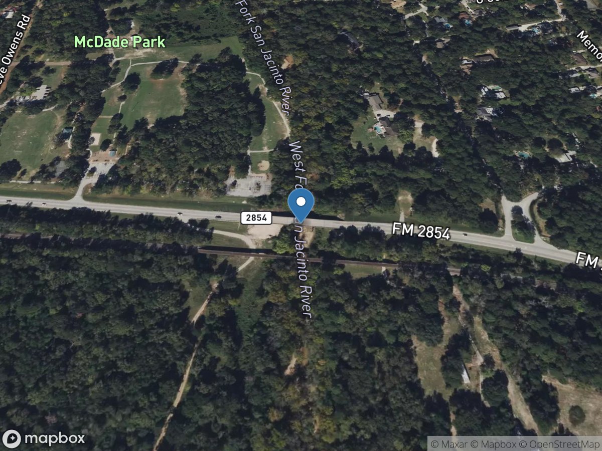 W Fork San Jacinto Rv at FM 2854, Conroe, TX location