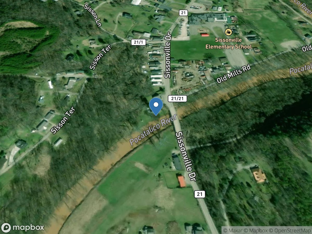 Pocatalico River at Sissonville, WV location