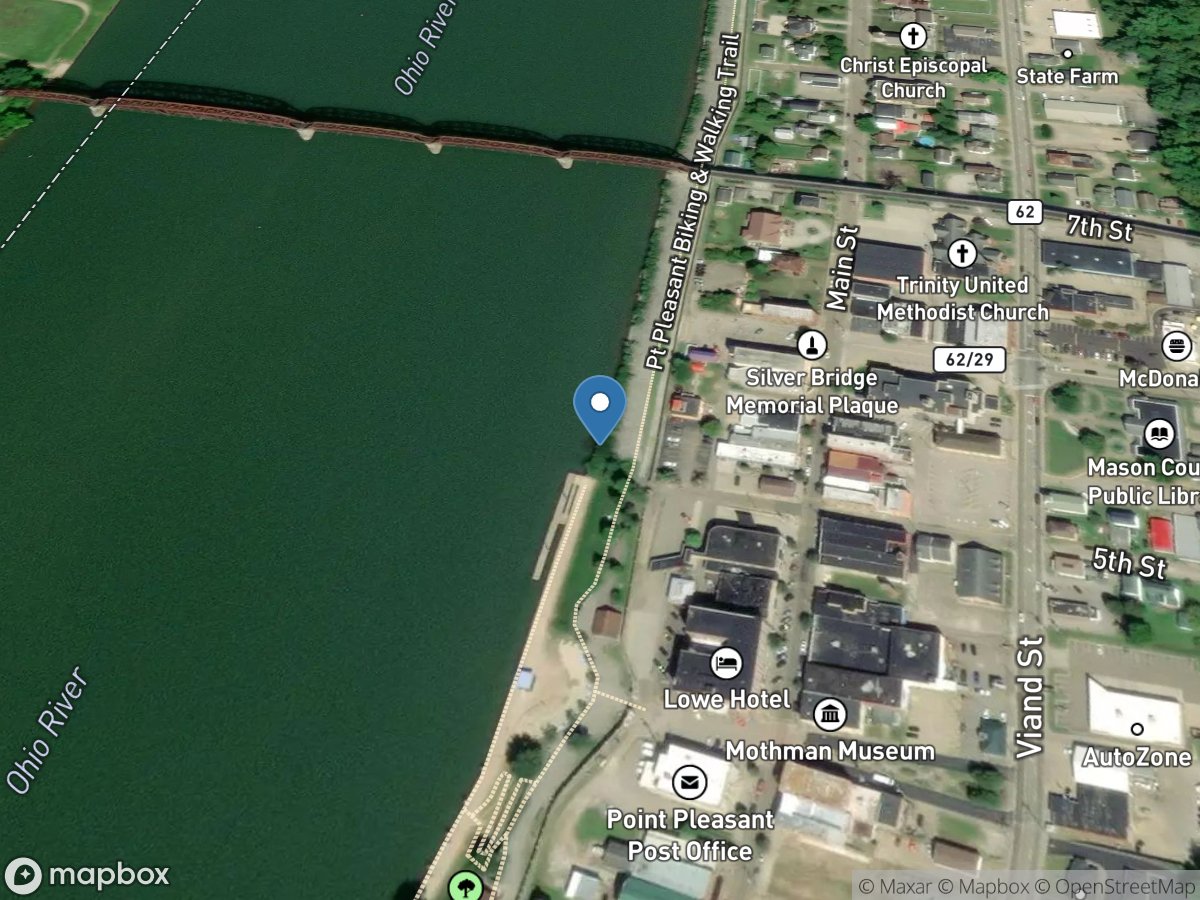 Ohio River at Point Pleasant, WV location